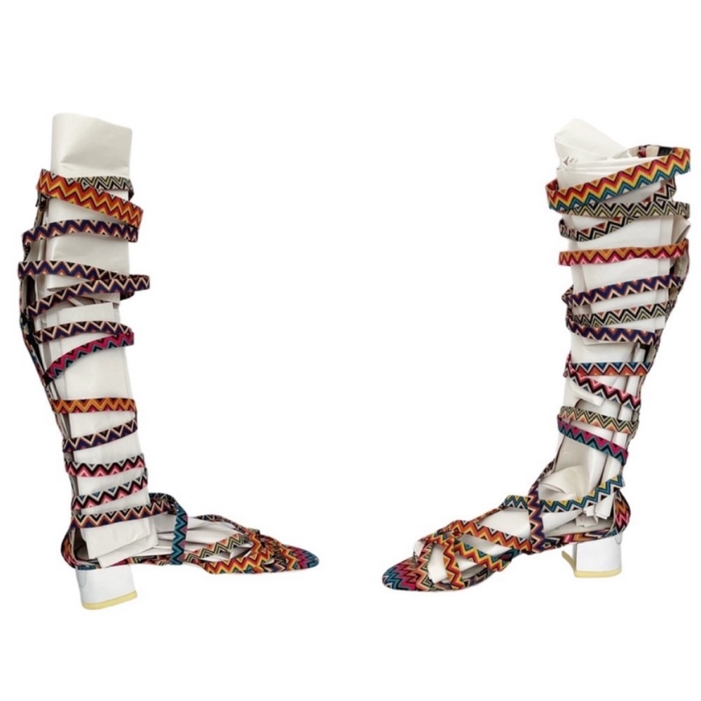 Jeffrey Campbell Woven Tribal Chevron
ENYO-M Gladiator Sandal Heels Size 8 - Picture 3 of 9